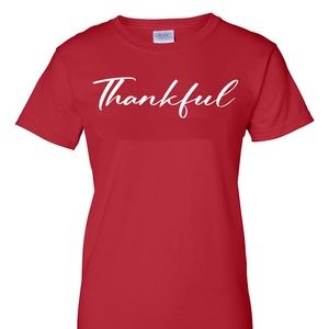 Red Thankful Christian T-shirt